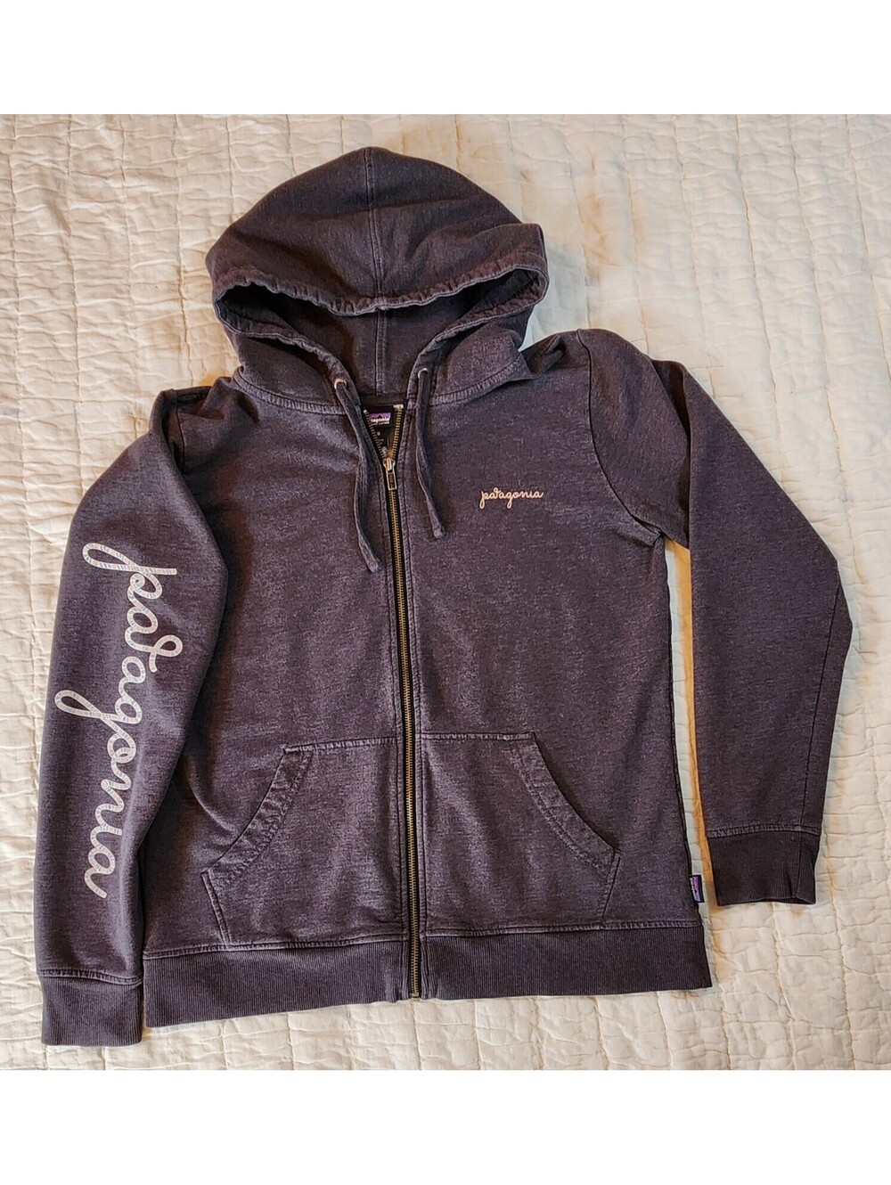 Patagonia Women's M Rope Script Midweight Full Zip Hoodie 2016 Fleece 39464